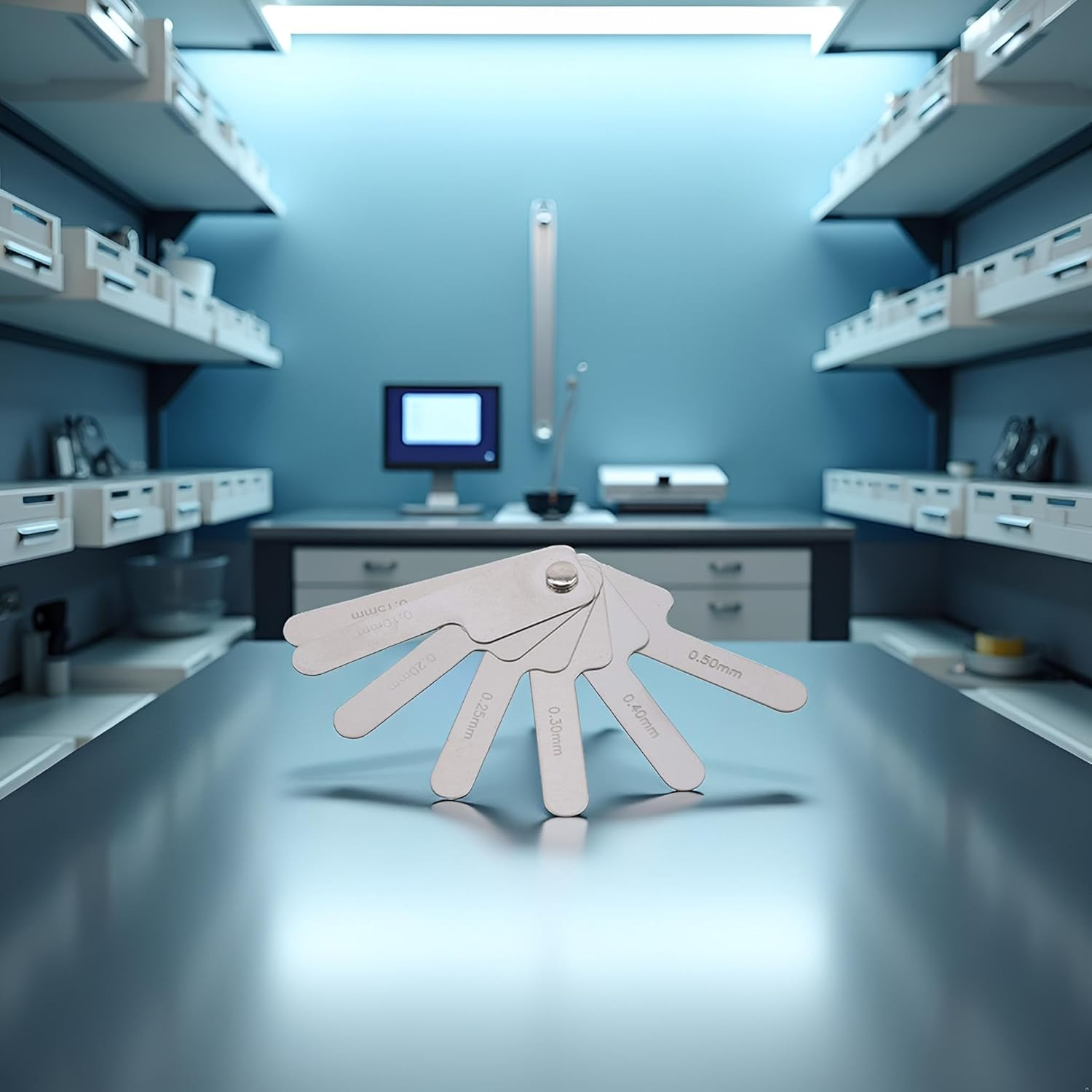 Htppzjr Dental Orthodontic Interproximal Enamel Reduction Stainless Steel Ipr Gauge Ruler 0.1-0.5 Mm, Metric and Imperial Measuring Tool image number 2