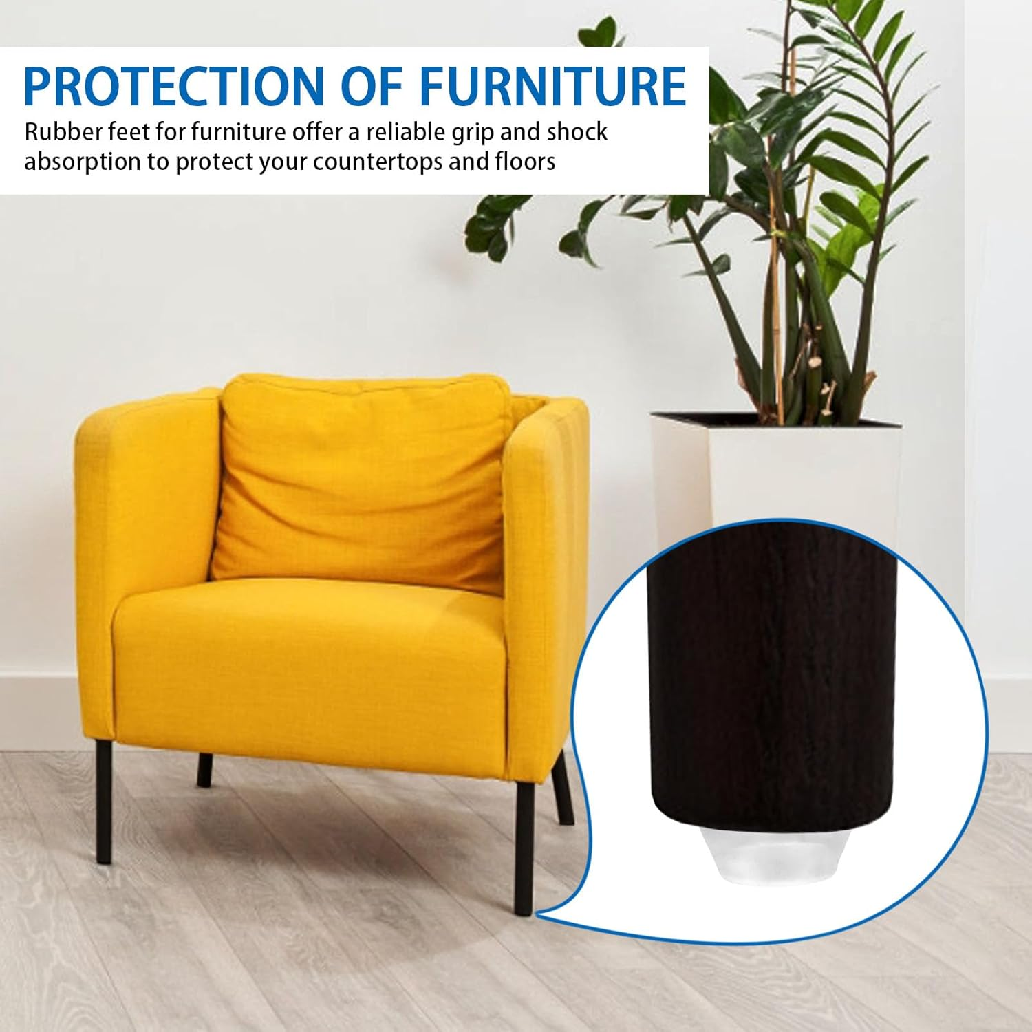 90 Pieces Screw on Rubber Feet for Cutting Board, Non Slip Cutting Board Feet, round Cabinet Rubber Bumpers Pads Legs Protectors for Furniture Chair Table Dresser image number 1