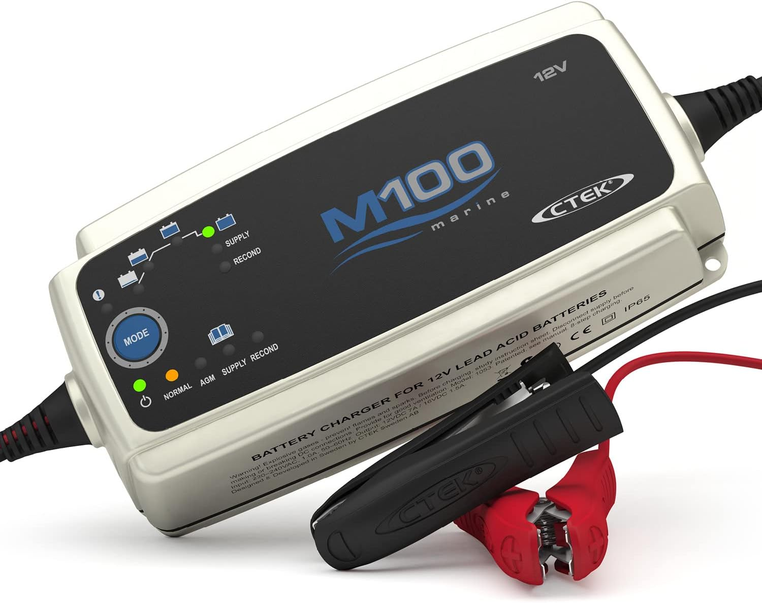 CTEK M100, Battery Charger 12V, Marine Charger and Maintainer, Reconditioning, AGM and Supply Mode, Connect and Forget, Float/Pulse Maintenance and with Comfort Connect Eyelet M8 Connectors image number 4