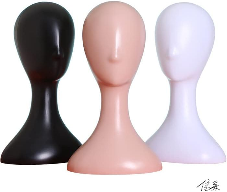Plastic Female Mannequin Wig Hair Hat Scarf Manikin Head Model Display Stand (Natural) image number 6