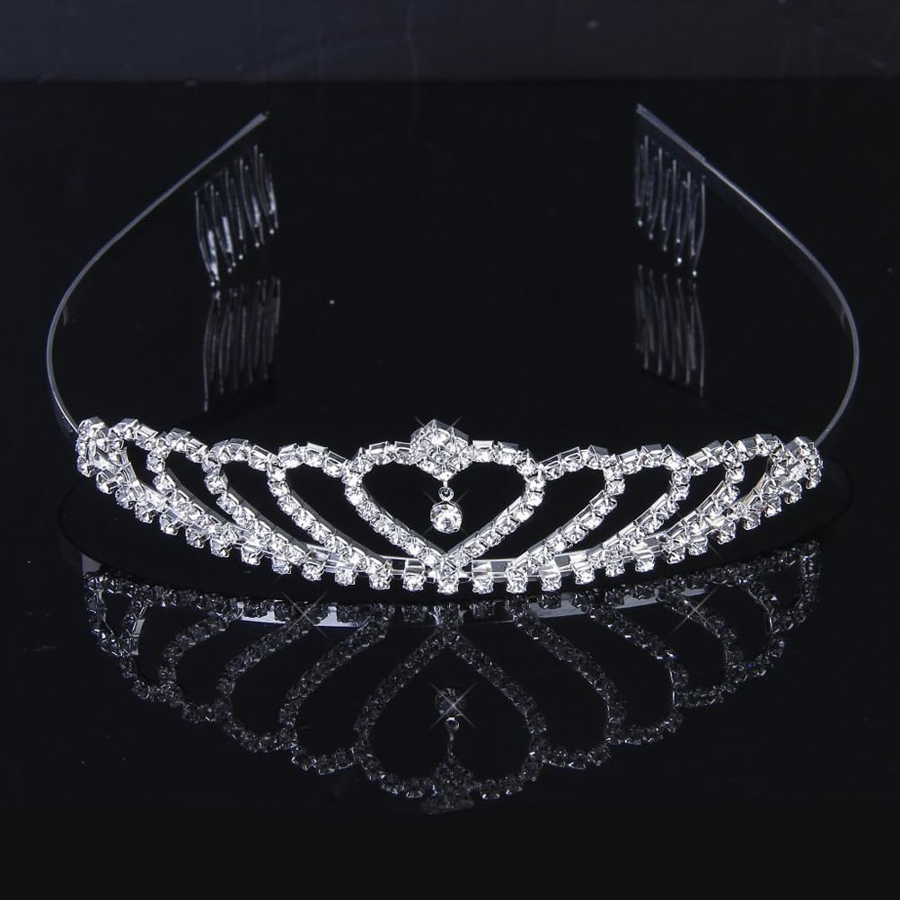 OSALADI Princess Crown Royal Bridal Crystal Tiaras Crown Jewellery Rhinestone Crown Headband Bride Princess for Women Birthday Silver image number 5