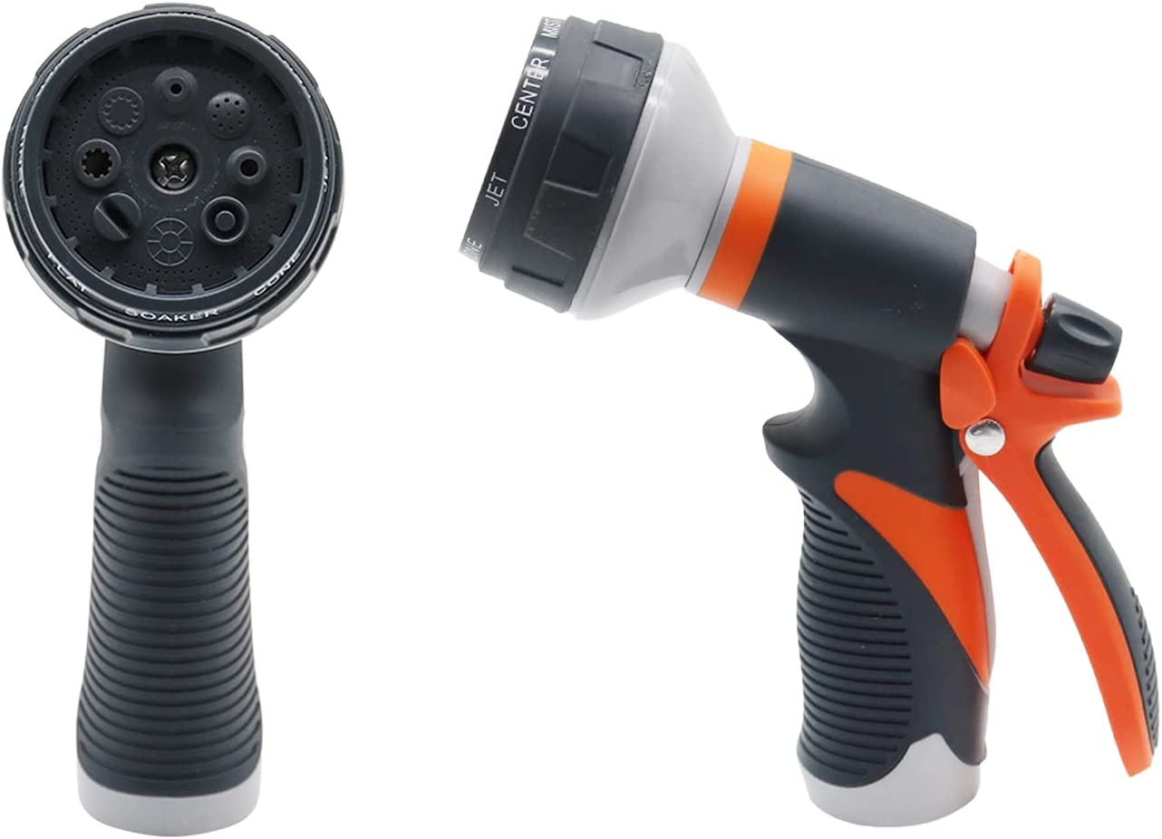 Garden Hose Nozzle Valuehall High Pressure Water Hose Spray Nozzle Gun with 8 Adjustable Spray Patterns Heavy Duty Trigger Nozzle Anti-Slip Garden Hand Shower for Watering Washing Showering V7H04 image number 2