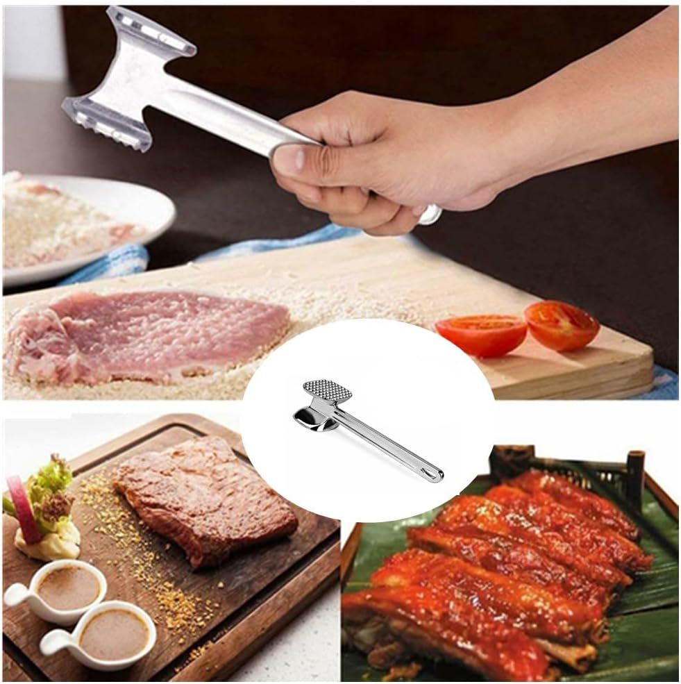 1Pcs Meat Tenderizer Mallet Stainless Steel, Meat Pounder, Meat Tenderizer Hammermeat Tenderizer, Dual-Sided Nails Meat Mallet for Steak, Chicken, Fish, Meat Pounder, Meat Tenderizer Tool image number 2