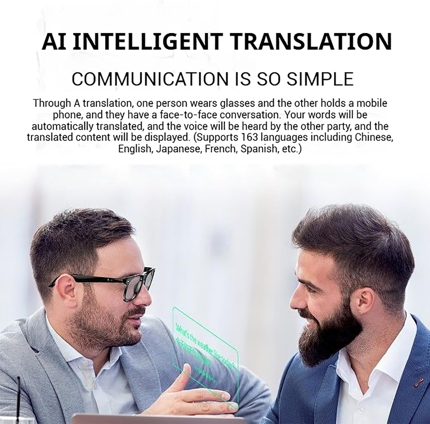 Ai Smart Glasses 8Mp Camera Glasses with Music & Call Features, Smartglasses Video Recording, Ai Smart Sunglasses with Camera and Bluetooth for Men/Women (Black) image number 2