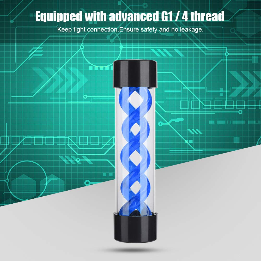 PC Water Cooling Tank 200 Mm with G1/4 Thread, Strong Sealing Performance for Desktop Computer Coolers (Blue)