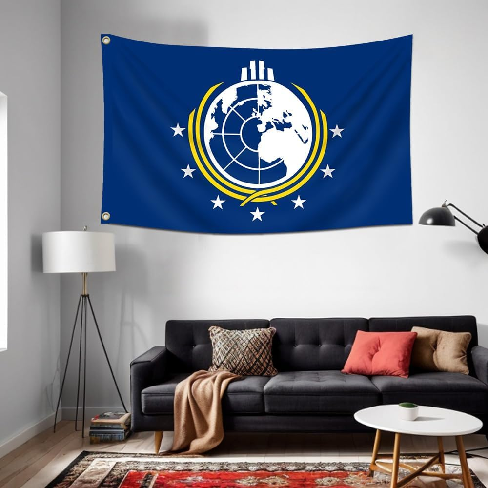 Naerza Super Earth Flag Banner 3X5Feet Garden House Flag Banner Decor, Blue image number 1