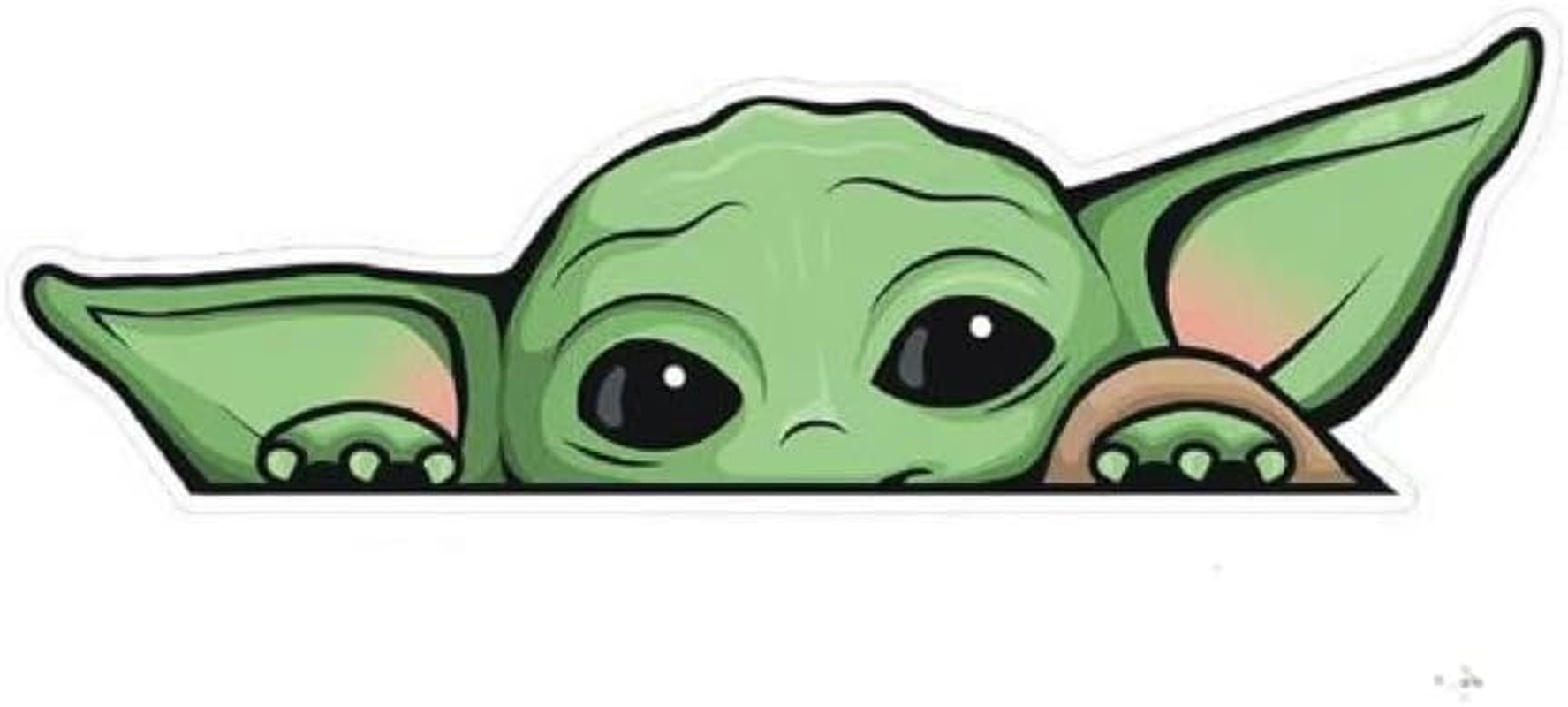 2 Pack - Peeking Baby Yoda Vinyl Decal Sticker for Cars | Trucks | Vans | Suvs | Walls | Windows | Laptops | Notebooks | Cups | Bottles | Size: 5" X 2.5" | H&S