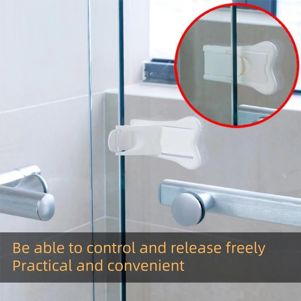 Gewaha Sliding Door Lock for Safety, Window Stoppers for Vertical Windows, Sliding Glass Door Lock for Proof (4 Pack) image number 6