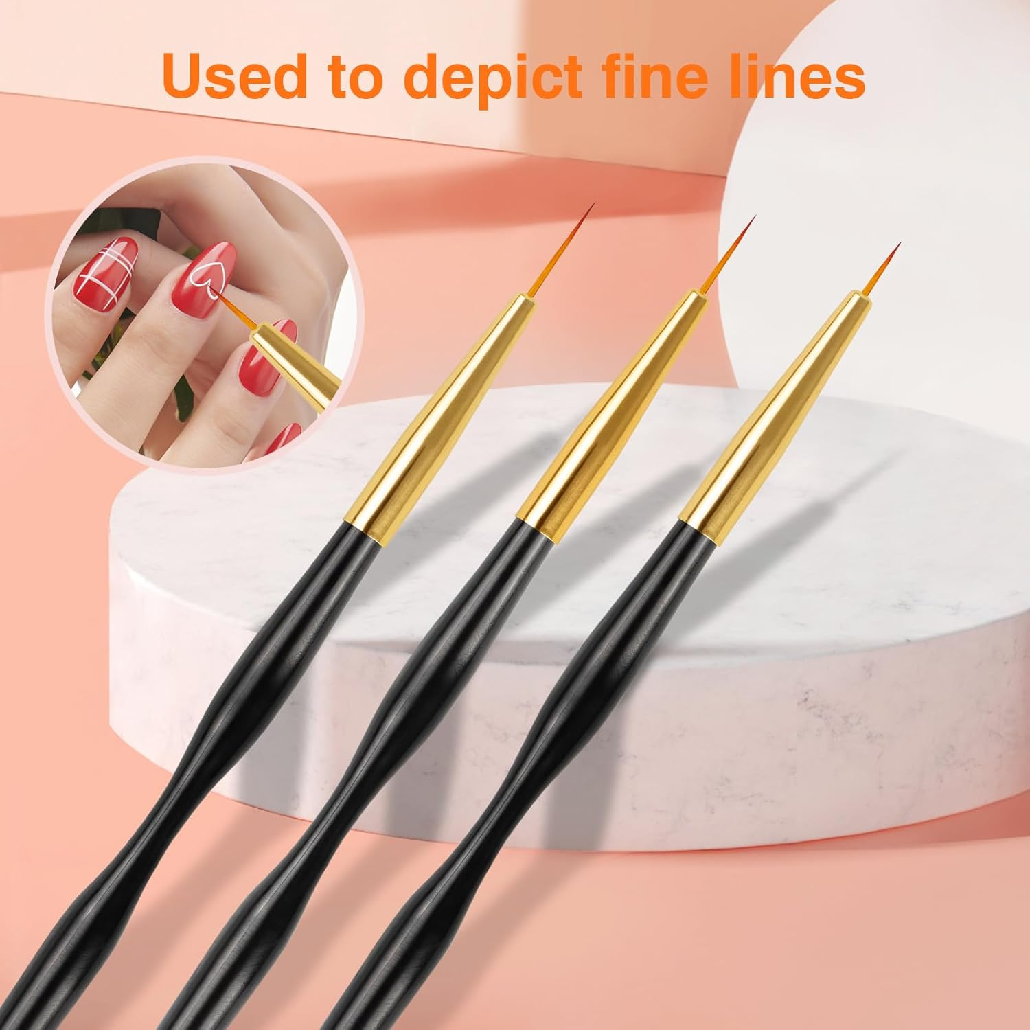 31Pcs Nail Art Brushes， Nail Art Design Tools Kit with Liner Brush Dotting Tools Drawing Pens Design Tools Polish Brushes for Women Nails Gel Painting image number 3
