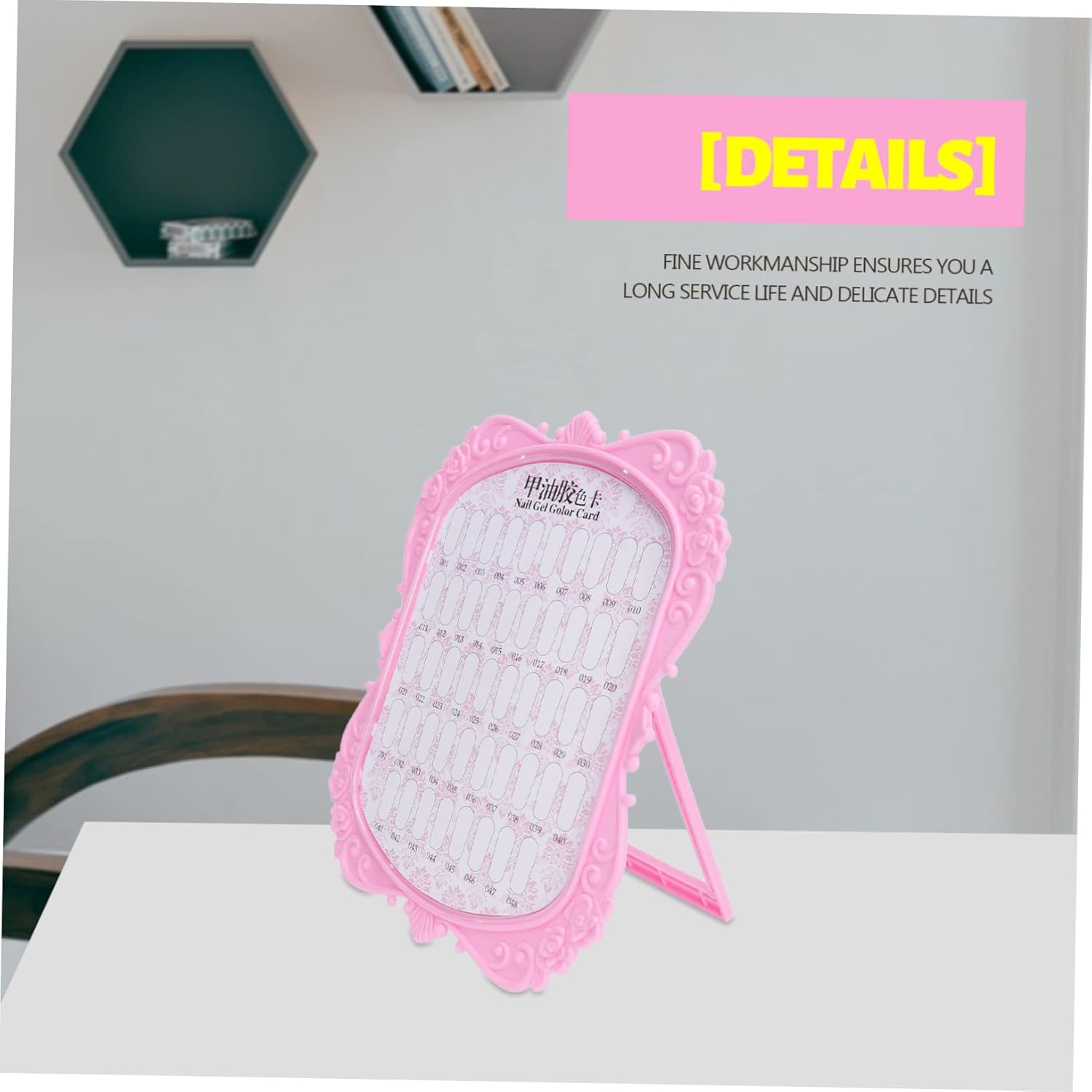 European Manicure Display Boards 3Pcs White Pink Black Relief Nail Art Cards Manicure Display Tools for Nail Salon Practice image number 2