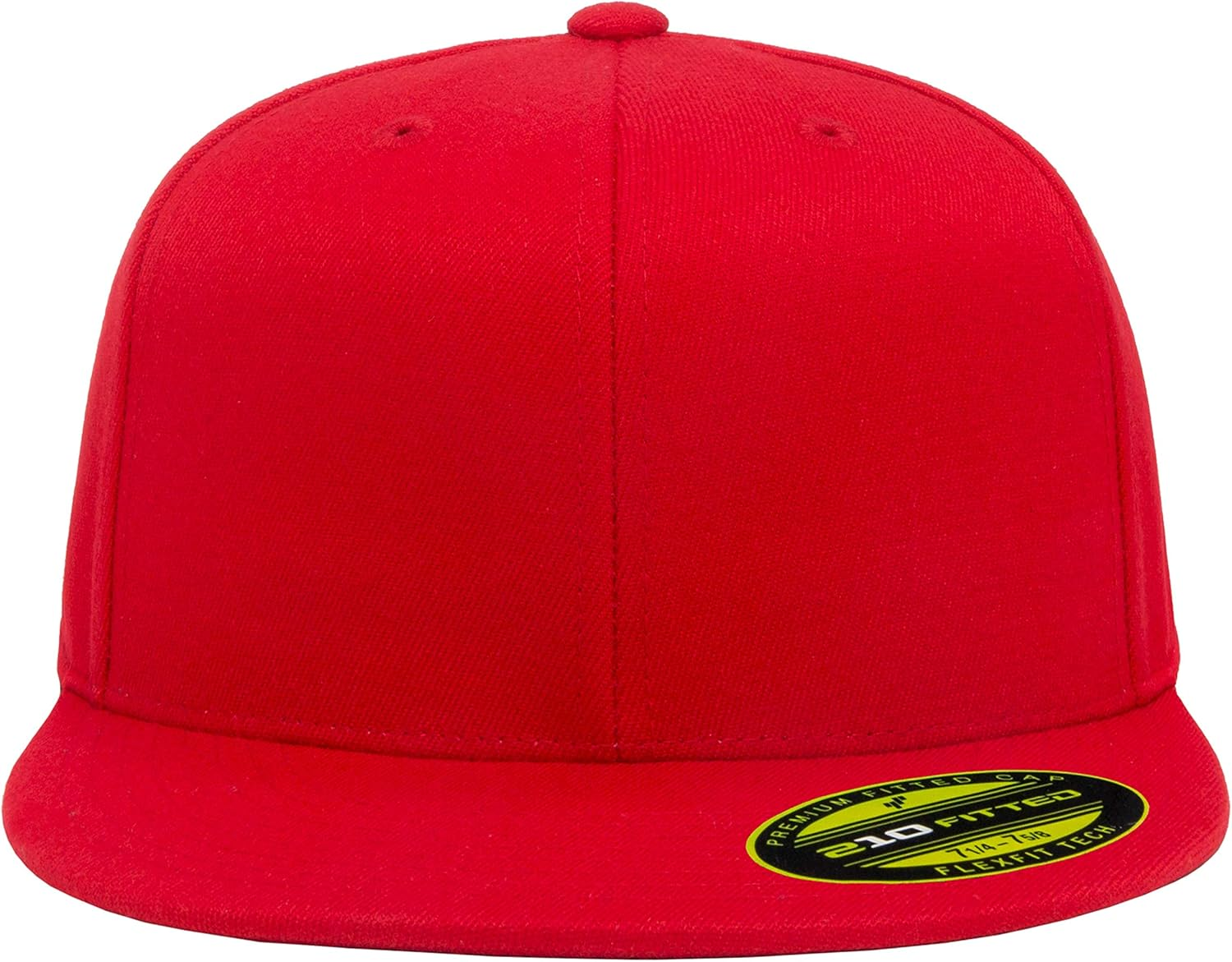 Flexfit Mens 6210 Men'S 210 Fitted Flat Bill Cap Hat - Red image number 1
