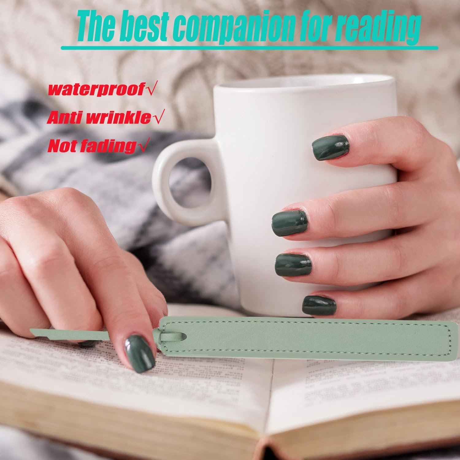 Hysgscwd 6 Pcs Leather Bookmarks with Leather Rope, Colorful Book Mark, Classic Style Handmade Stitched Custom Bookmarks, Page Markers Reading Gifts for Men Women Readers Book Lovers Reading Supplies image number 5