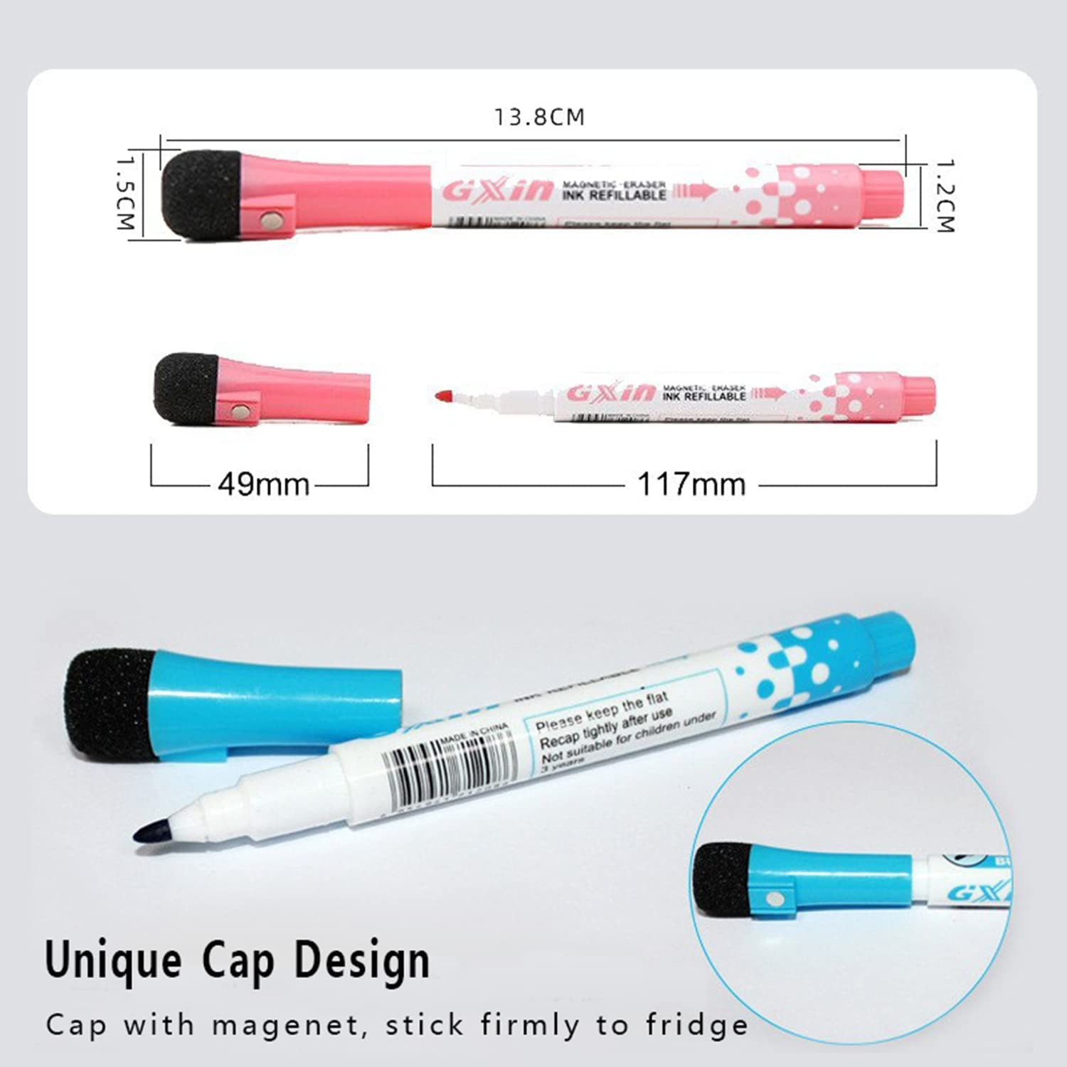 Magnetic Calendar Set for Fridge Wkeely Monthly Planners Dry Erase, 3X Whiteboard Planners Magnetic Sticker and 5X Markers & Large Eraser, 43X30Cm Daily Notepad Refrigerator White Board for Kitchen Office School image number 4