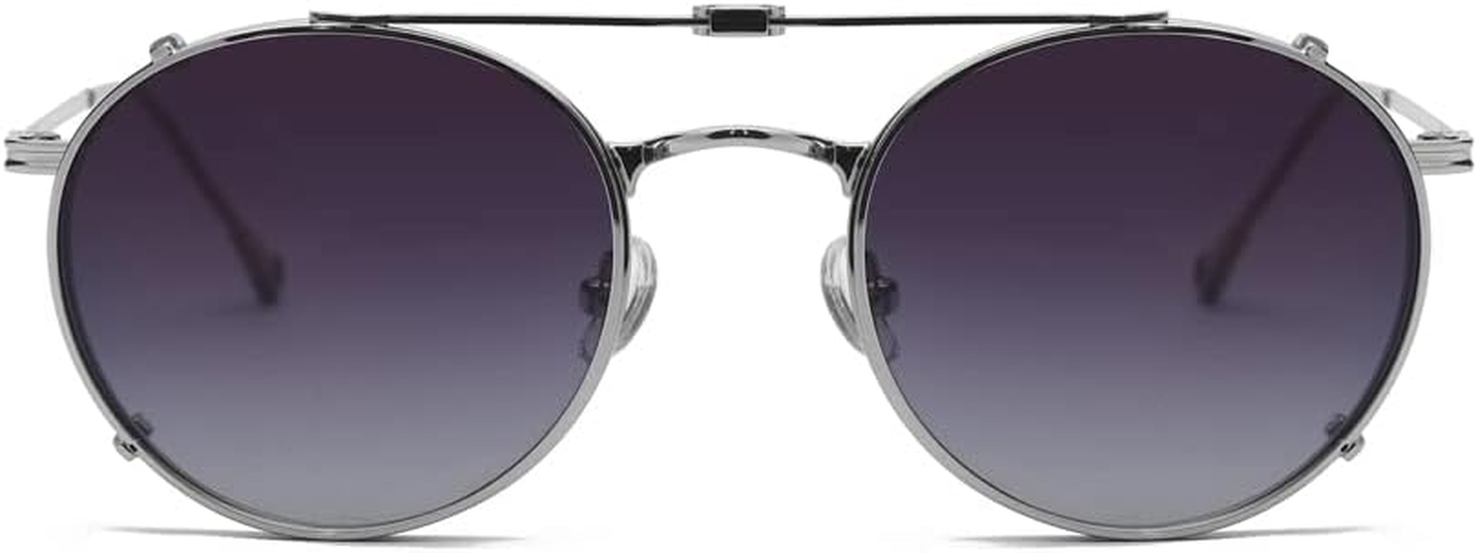 Kachawoo Flip-Up Lenses with Polarised Sunglasses Lens Clip on Sunglasses for Men Women Green Pink Blue Multifunctional Frame - Black With Green image number 7