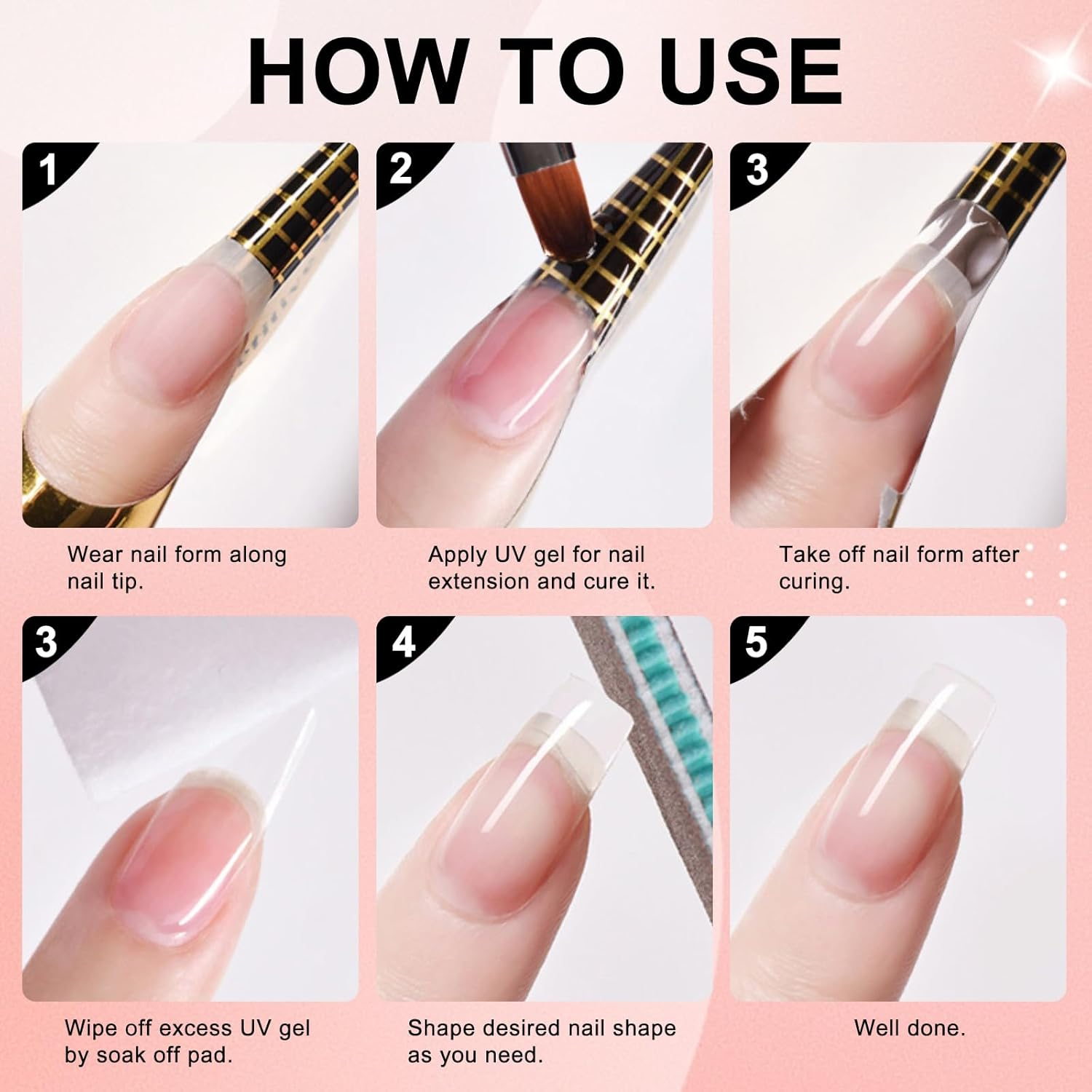 Builder Nail Gel - 100G/3.52Oz Clear Hard Gel Builder for Nails, Super Hard Nail Builder Gel Nail Extension Gel for Nail Strengthen DIY Nail Art Manicure (Hj-Gel005-Nude) image number 3