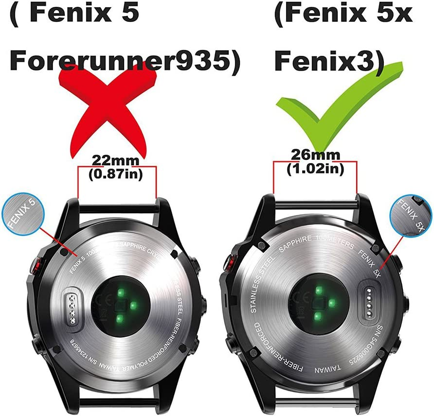 ANCOOL Compatible with Fenix 5X/Fenix 7X/Fenix 6X Band Easy Fit 26Mm Width Soft Silicone Watch Bands Repalcement for Fenix 6X Pro/Fenix 7X Pro/Fenix 5X Plus/Fenix 3/3HR Smartwatches-Black image number 2