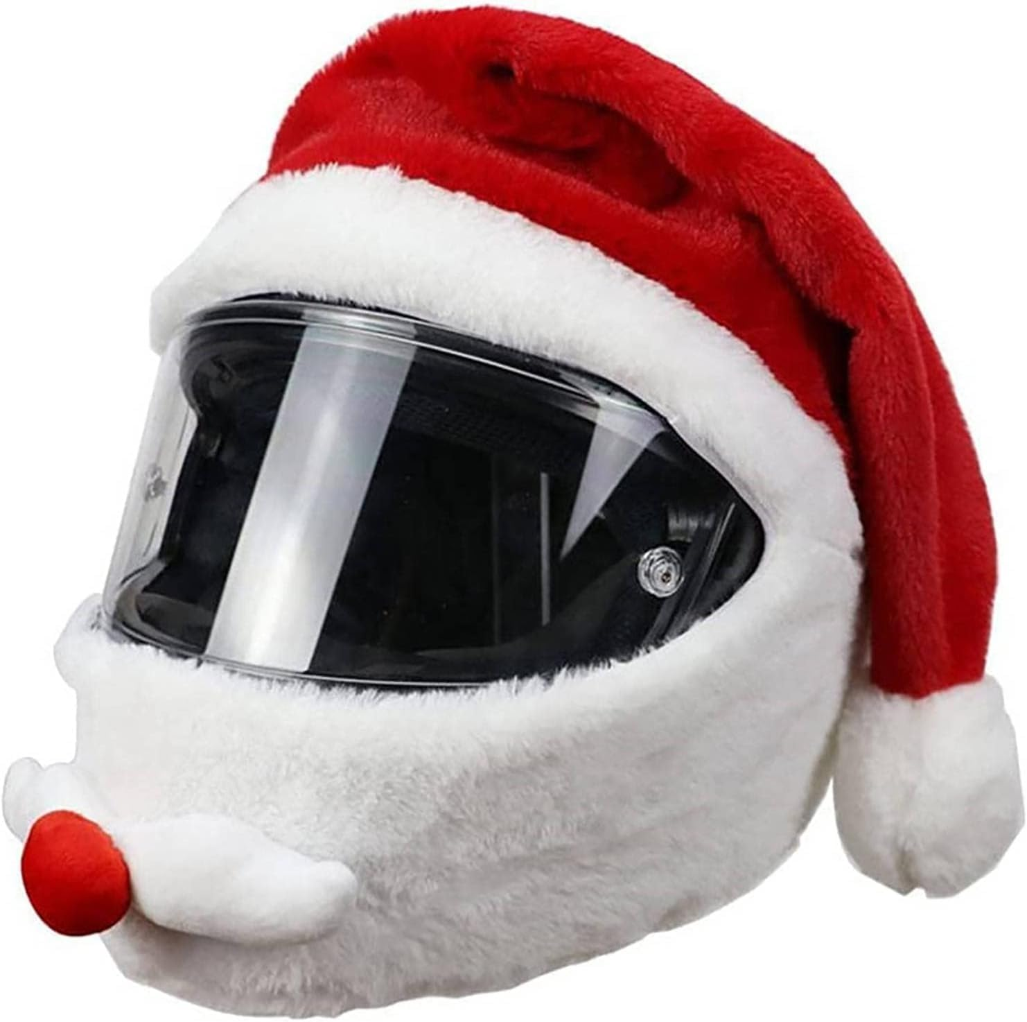 Christmas Helmet Cover for Motorcycle Helmet, Santa Claus Xmas Motorcycle Helmet Cover Funny Riding Gear Gifts image number 2