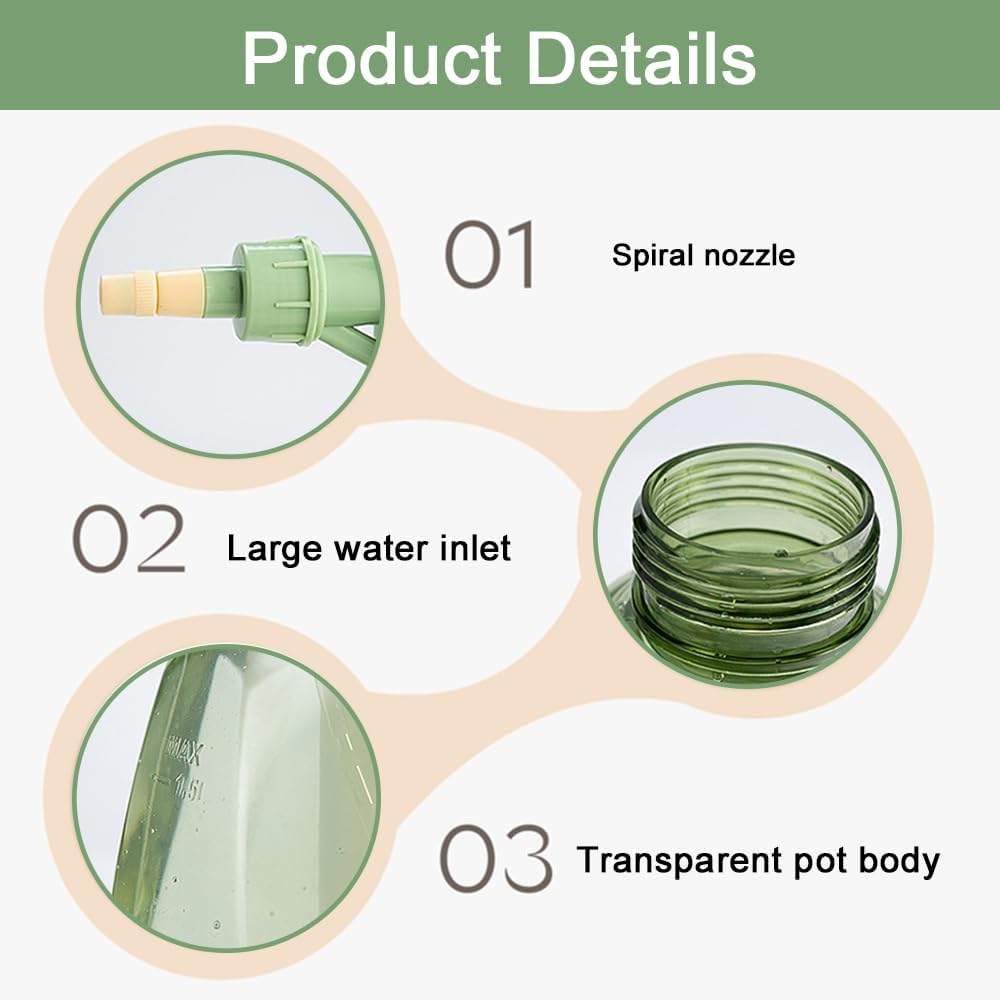 TOMVAES Garden Manual Sprayer Pump,1.5L Garden Pressure Spray Bottle, Handheld Multi-Purpose Garden Pump Sprayer with Adjustable Nozzle Spraying Plants,2 Packs image number 6