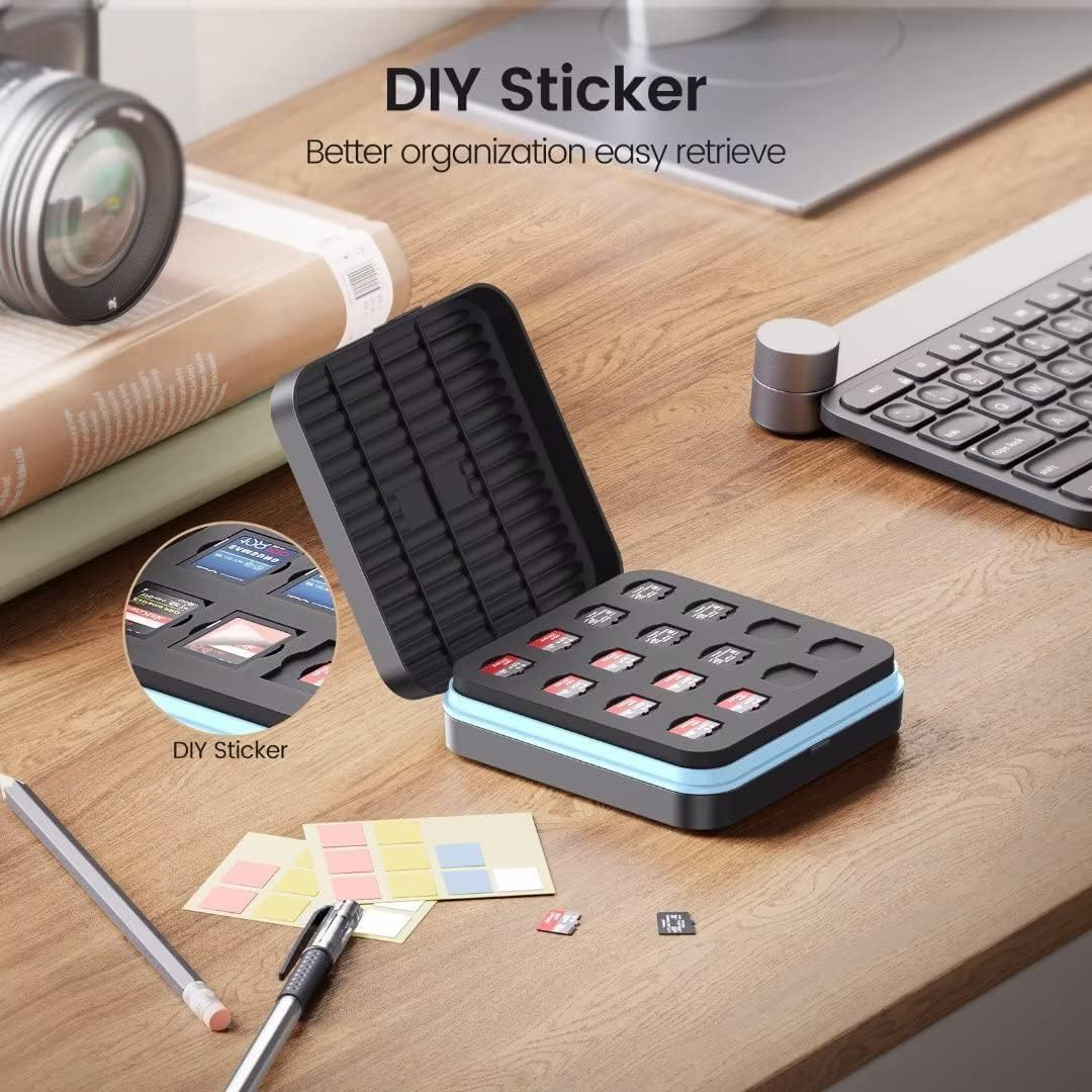 ORICO SD Card Holder, 15 Slot SD Card Memory, Can Be Used for 6 TF Cards, 6 SD Cards, 3 M.2 SSD, Shockproof and Dustproof, Labeled Storage Card Box image number 3