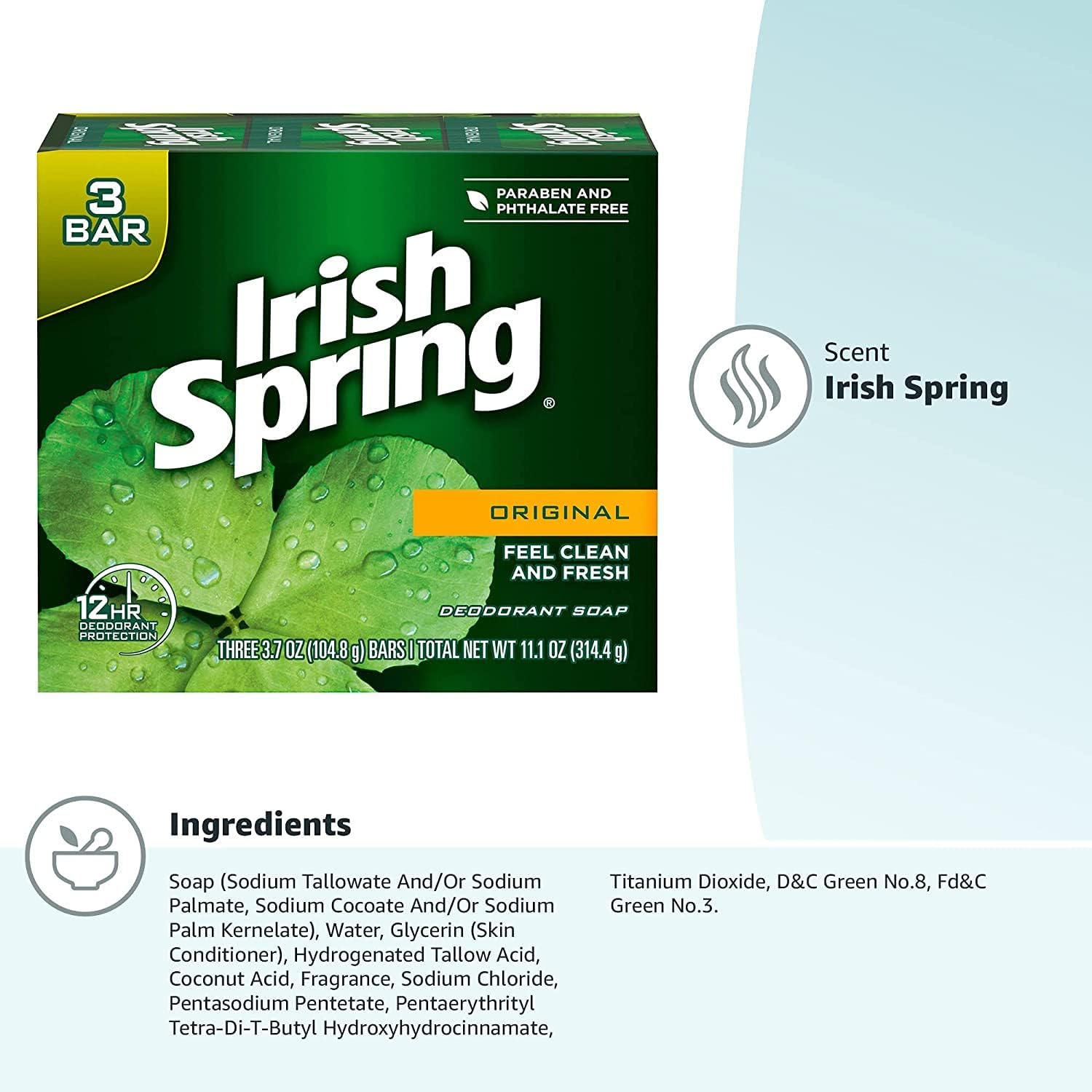 Irish Spring Original Deodorant Soap 3 Bars, 2 Pack (6 Total) by Irish Spring image number 2