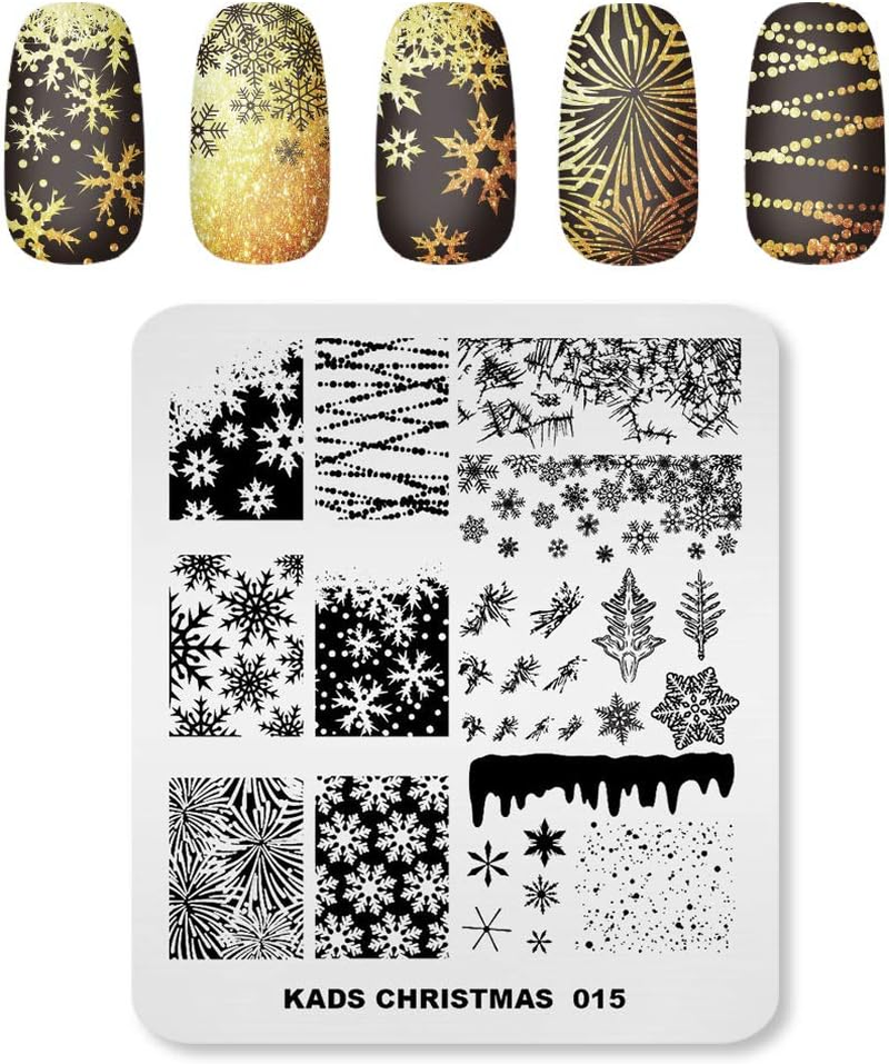 Alexnailart Professional Nail Stamping Plate Christmas Theme Templates Manicure Stencil Nail Art Print Tool (CH015) image number 6