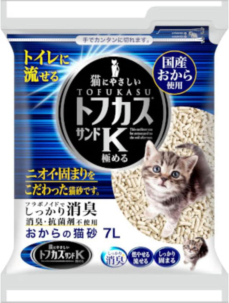 Tofukas Sand K Cat Litter, 2.5 Gal (7 L) X 4 Packs (Sold by Case) image number 1