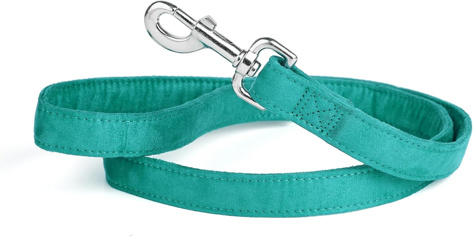 Dogline Comfort Microfiber Flat Leash for Dogs (W 1" L 6Ft), Teal