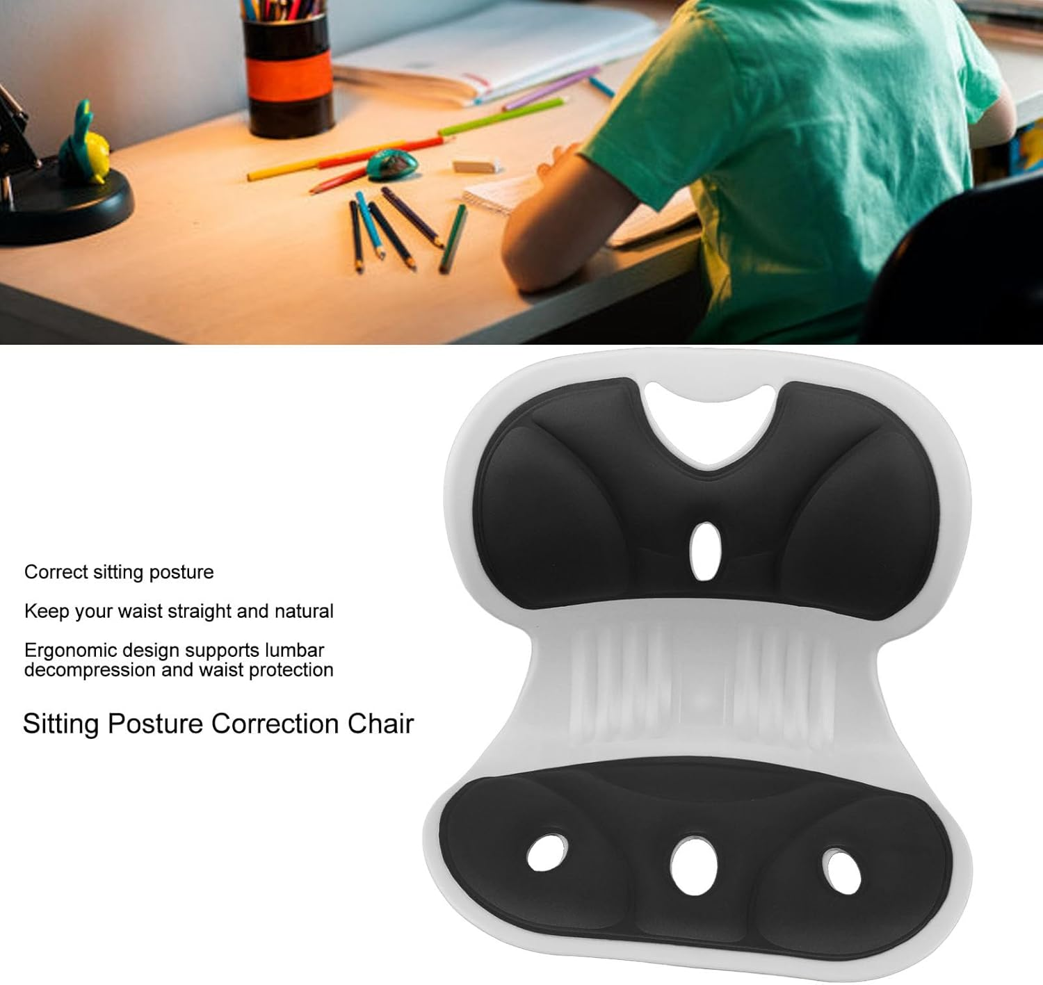 Lumbar Support Pillow for Office Chair, Petal Shape Chair Back Support Comfortable Lumbar Back Support Ergonomic Back Support Pillow for Posture Correction and Back Pain Relief image number 3