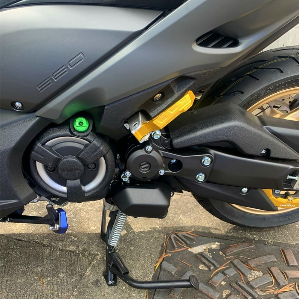 ESPEEDMTC for Yamaha R1 R1M R6 R7 Rear Foot Pegs Footstep Passenger Enlarger Pedal CNC Aluminum Footrest (Blue) - Gold image number 7