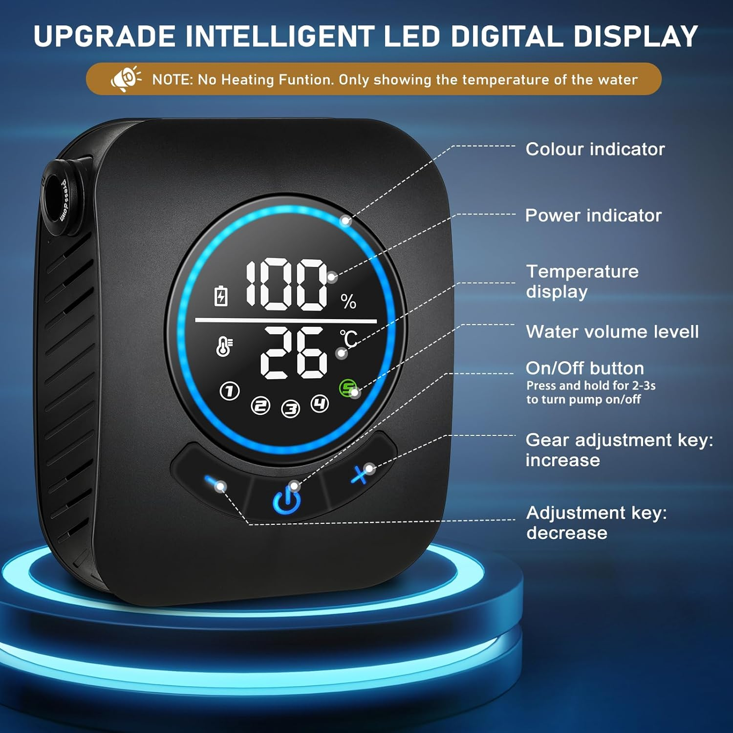 Portable Camp Shower, [8000Mah Long-Lasting] Spopal Rechargeable Shower for Camping with 20L Water Bucket, LED Display, Shower Head, Electric Shower Pump for Car & Pet Clean, Camping Hiking, Travel image number 1