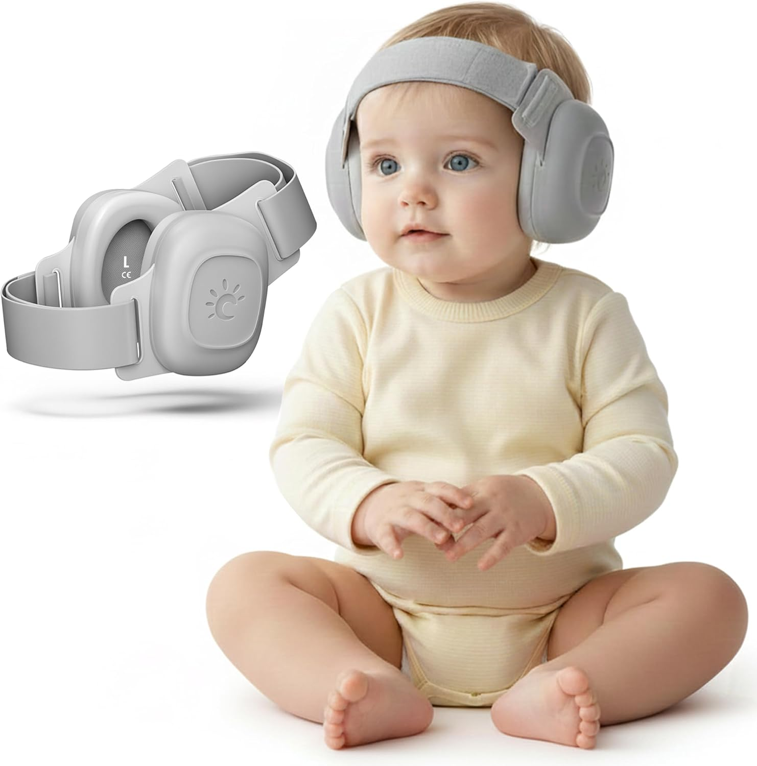 Rndeen Pro Baby Ear Muffs for Noise Protection 25Db Noise Reduction for Infants 0-48 Months CE & ANSI Certified Adjustable Ergonomic Ultrasoft Anti-Slip Safe Soothing Travel Sleep (Pink)