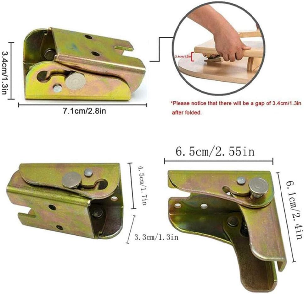 2 Pack Folding Stand with Self-Locking Hinge - Retractable Table Leg Extension for Workbench Shelf and Washing Table