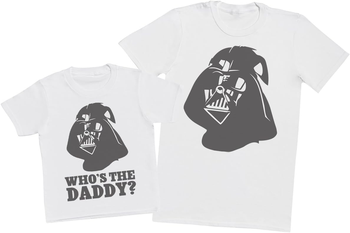 Zarlivia Clothing Who'S the Daddy? - Matching Father Kids Gift Set - Mens T Shirt & Kid'S T Shirt - White - Xx-Large & 9-10 Years image number 5