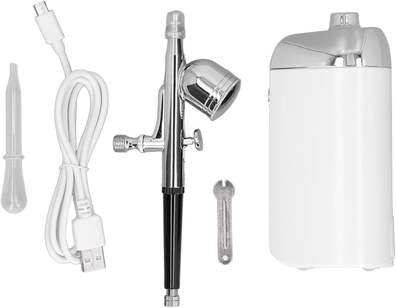 Oxygen Facial Portable Airbrush, USB Cordless Water Oxygen Airbrush Beauty Device Facial Oxygen Machine Portable Makeup Airbrush Moisturizing Sprayer Facial Mister Airbrush Kit (White) image number 6