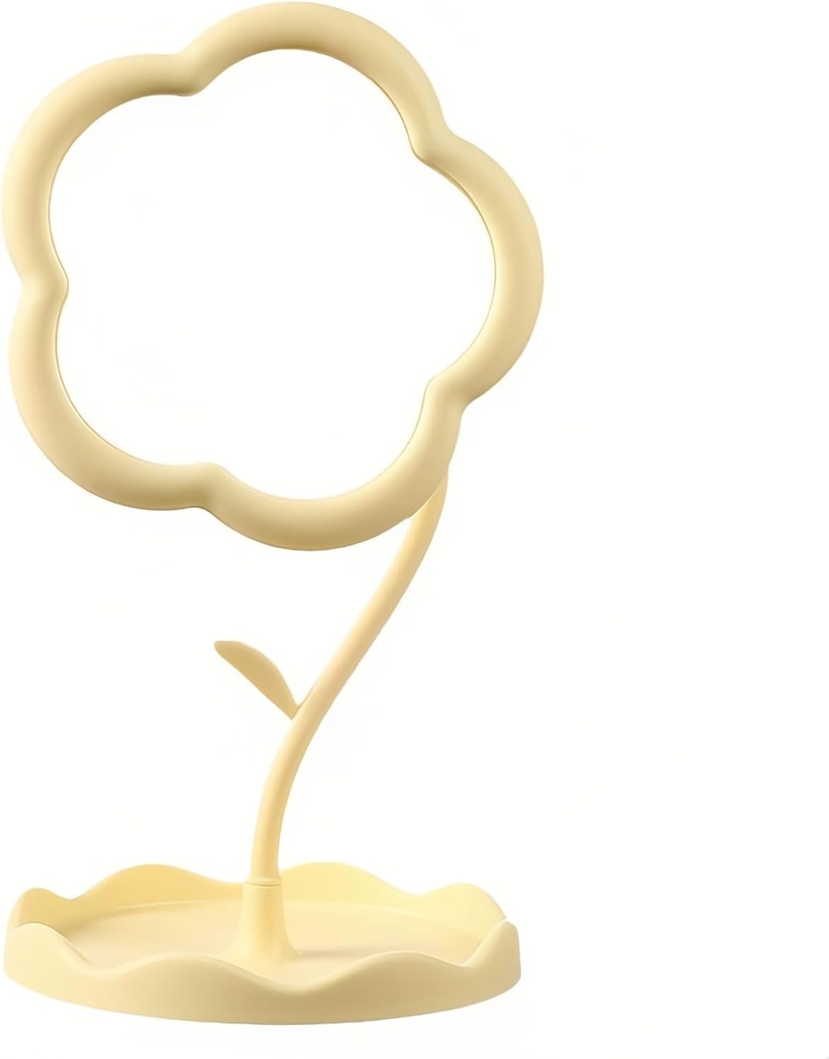 Taoluwin Tabletop Vanity Mirror, 360&deg; Adjustable Makeup Mirror with Storage Tray, Thickened PP Portable Mirror for Bedroom Living Room and Makeup Desk (Yellow) image number 5