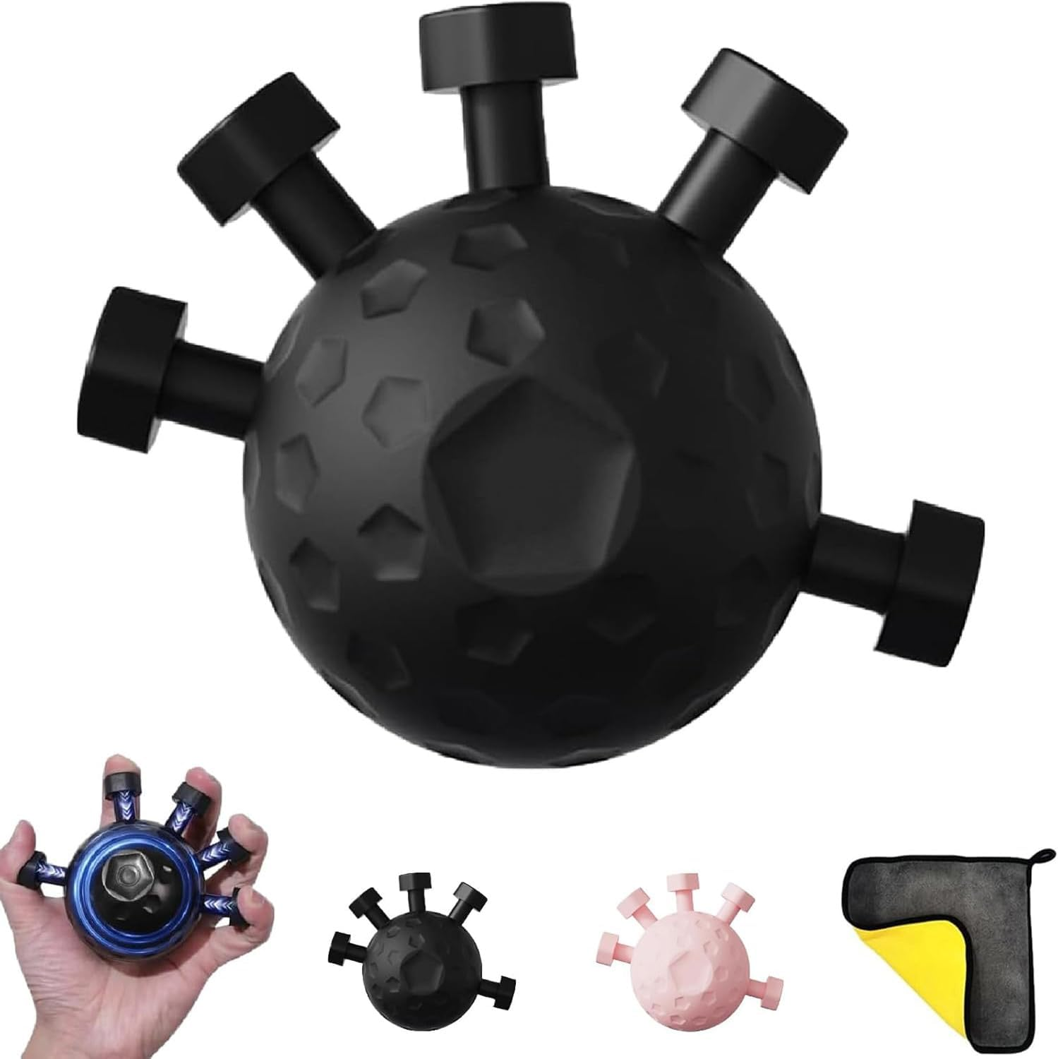 Finger Grip Strengthener, Hand Grip Strengthener Finger Exerciser, Sphere Silicone Grip Strength Trainer, Grip Exerciser Hand Strengthener, Finger Strengthener, Adjustable Hand Grip Strengthener image number 5