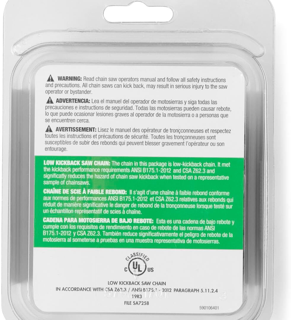 Husqvarna H37 16 Inch Chainsaw Chain, 3/8" Pitch, .050" Gauge, 56 Drive Links, Genuine Husqvarna Chainsaw Blade Replacement with Low Kickback and Low Vibration, Gray image number 1