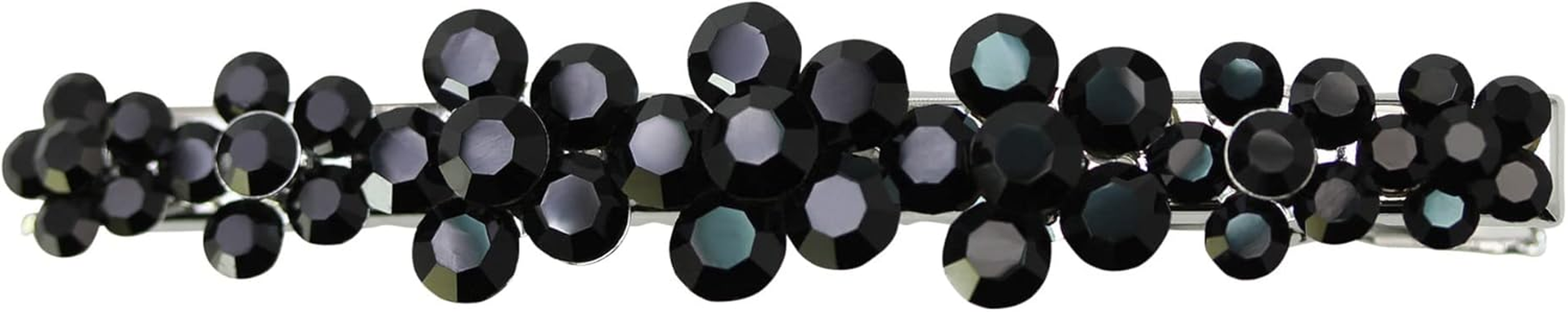 Faship Gorgeous Black Crystal Floral Small Alligator Hair Clip