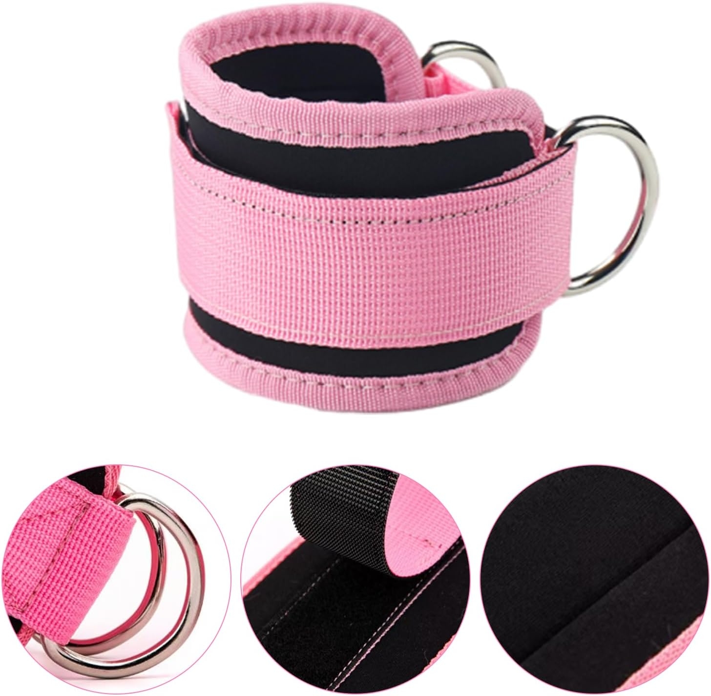 2Pack Ankle Straps for Cable Machine, Adjustable Gym Ankle Straps with Double D Ring,Gym Accessories, Suitable for Gym Gluteal Muscle Training, Leg Extension Training, Hip Abduction Training image number 5