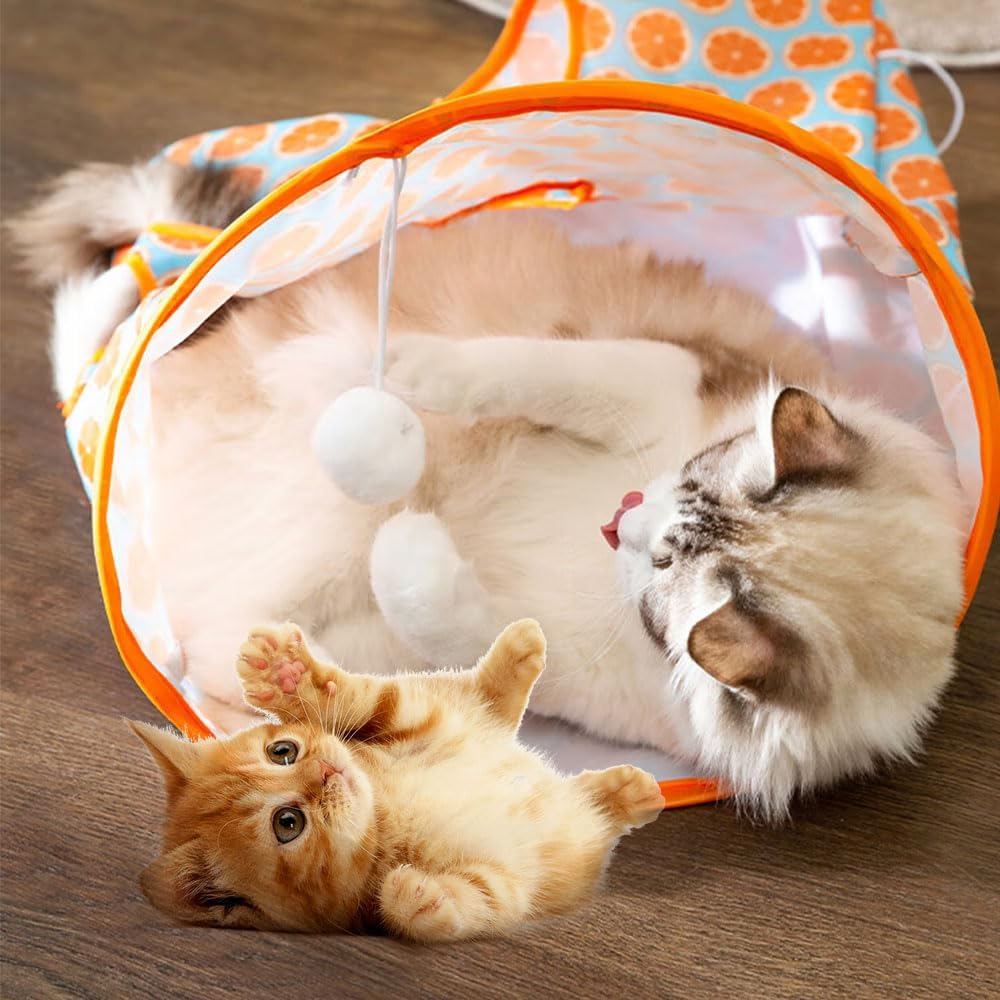 Cat Tunnel Bag Toy, 2024 New Tunnel Bored Cat Pet Toys Cat Tunnels for Indoor Cats, Funny Portable Interactive Kitten Play Toy, Crinkle Paper Collapsible Cat Drill Sleeping Bag with Mouse Toy (#A1) image number 5