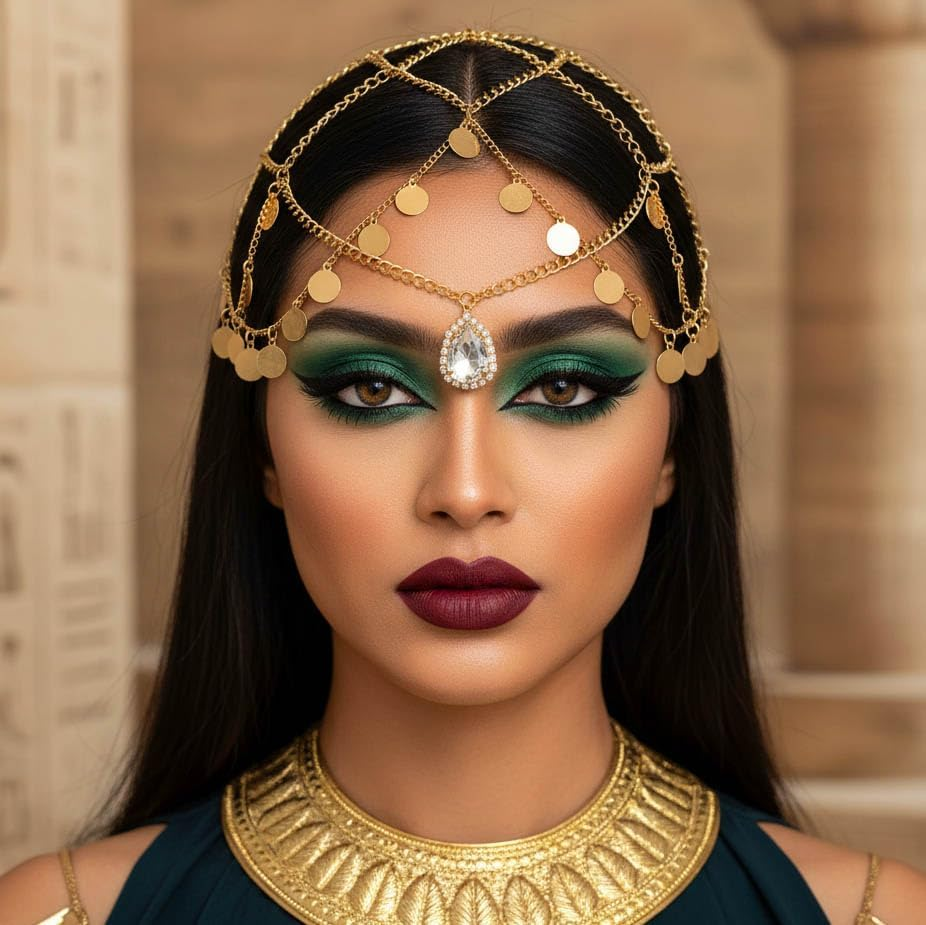 Fashband Sequin Head Chain Gold Tassel Hair Chain Bridal Headpiece Party Festival Hair Accessories for Women image number 1