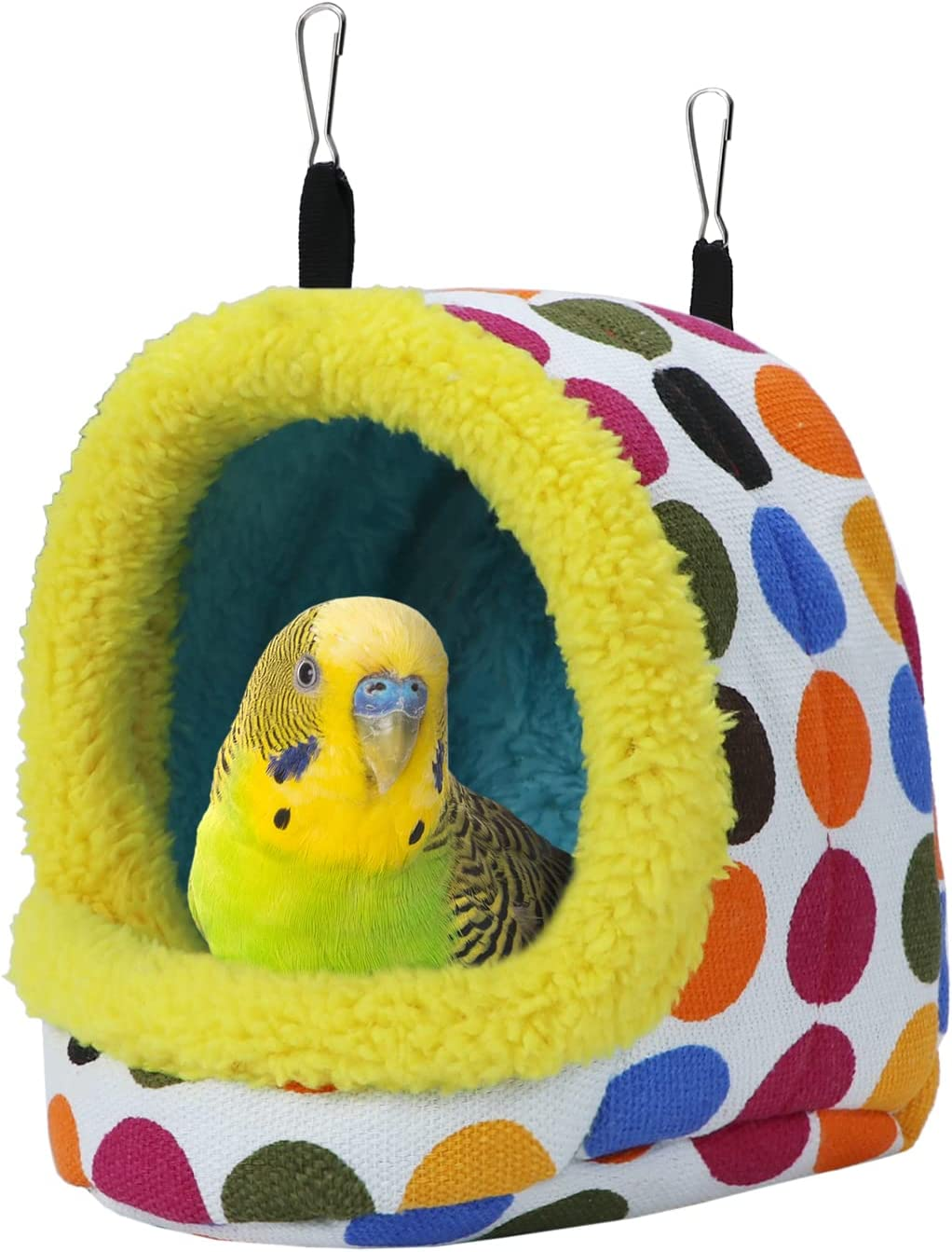 Bird Hanging Hammock Winter Warm Parrot Nest House Bed Plush Snuggle Pet Cave Hammock Toy for Conure Lovebird Budgie Parakeet Cockatiel Cage Accessory (Medium) image number 3