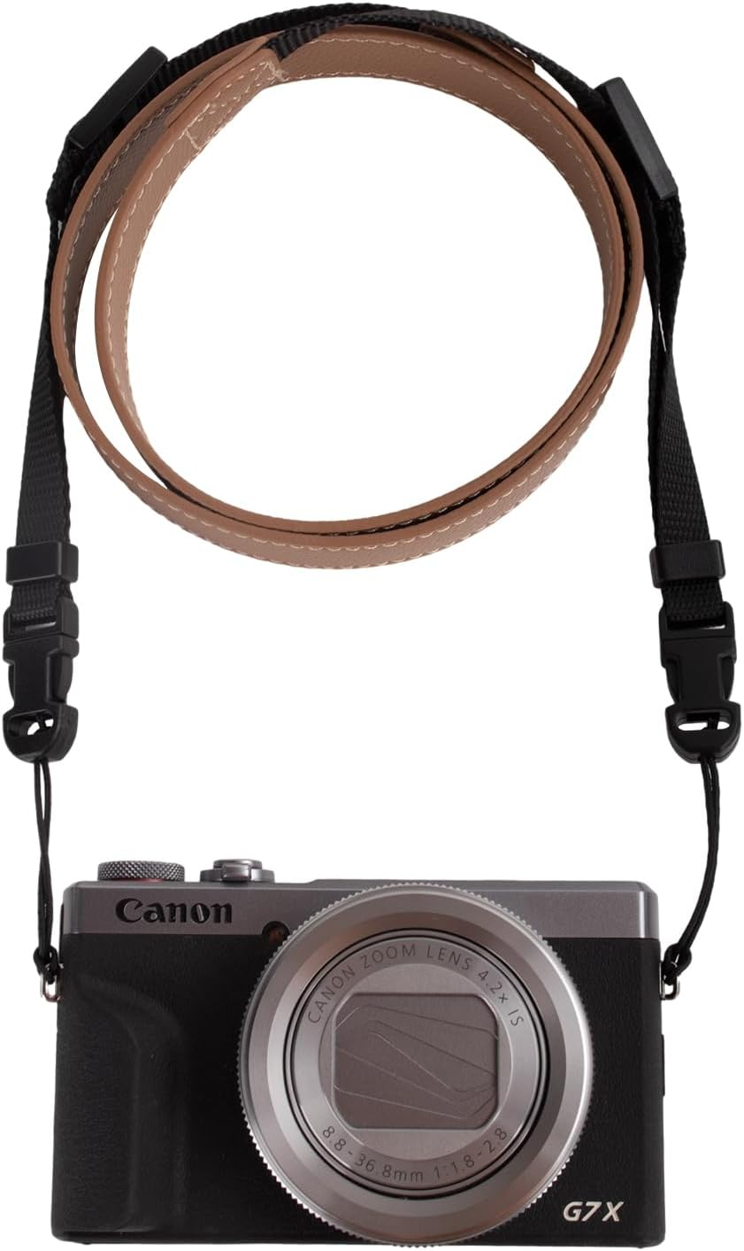 VOVMOEYA Camera Neck Strap,G7X MARK III Body Strap PU Shoulder Adjustable Strap for Photographers for Fujifilm/For Nikon/For Canon/For Sony/For Minolta/For Panasonic/Slr/Dslr Cameras Texture