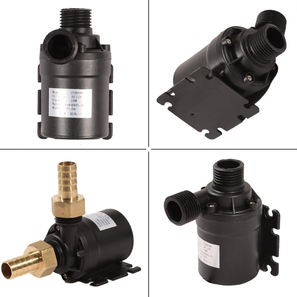 Submersible Water Pump DC 12V Brushless Pump 800L/H 5M Lift Low Noise, with Ceramic Core, for Aquarium Fountain Pond Hydroponics Solar System image number 3