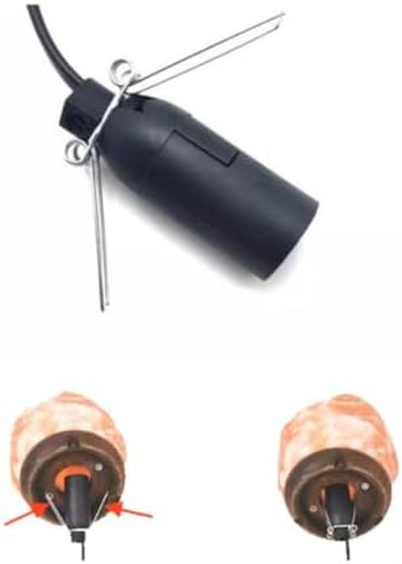 Ledlabs Himalayan Salt Lamp Power Cord 1.8M with Free Bulb - Dimmable Switch & On/Off Button Options E14 Socket - Black Replacement Cable for Salt Lamps