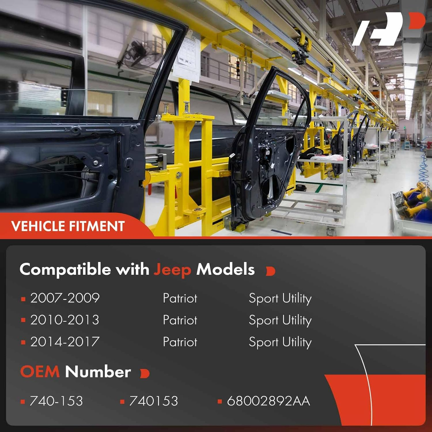 A-Premium Electric Power Window Regulator without Motor Compatible with Jeep Patriot 2007-2017, Sport Utility, Rear Right Passenger Side, Replace# 68002892AA image number 2