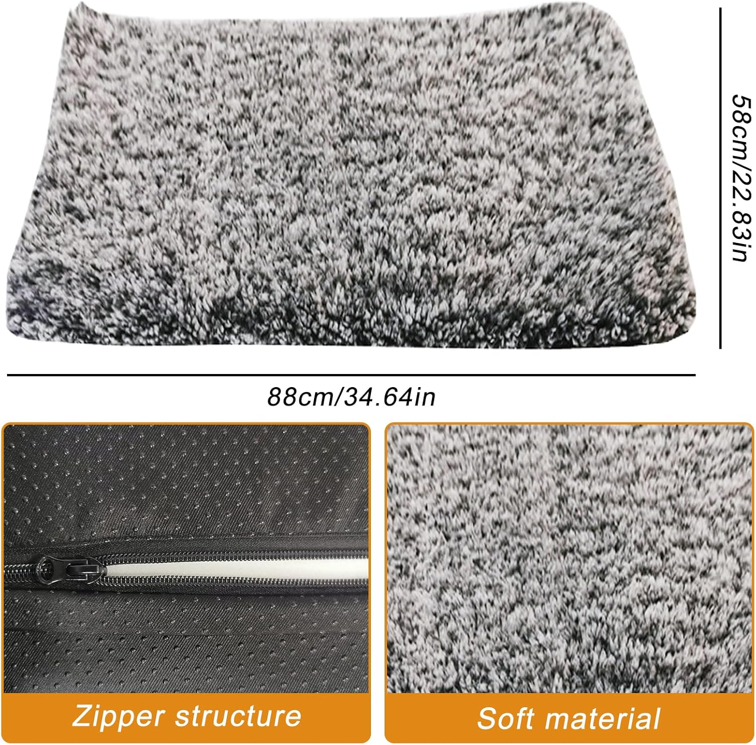 SPORWAY Self-Heating Pet Blanket, Fabric, Single Layered, Grey, 58X88Cm, Winter image number 1