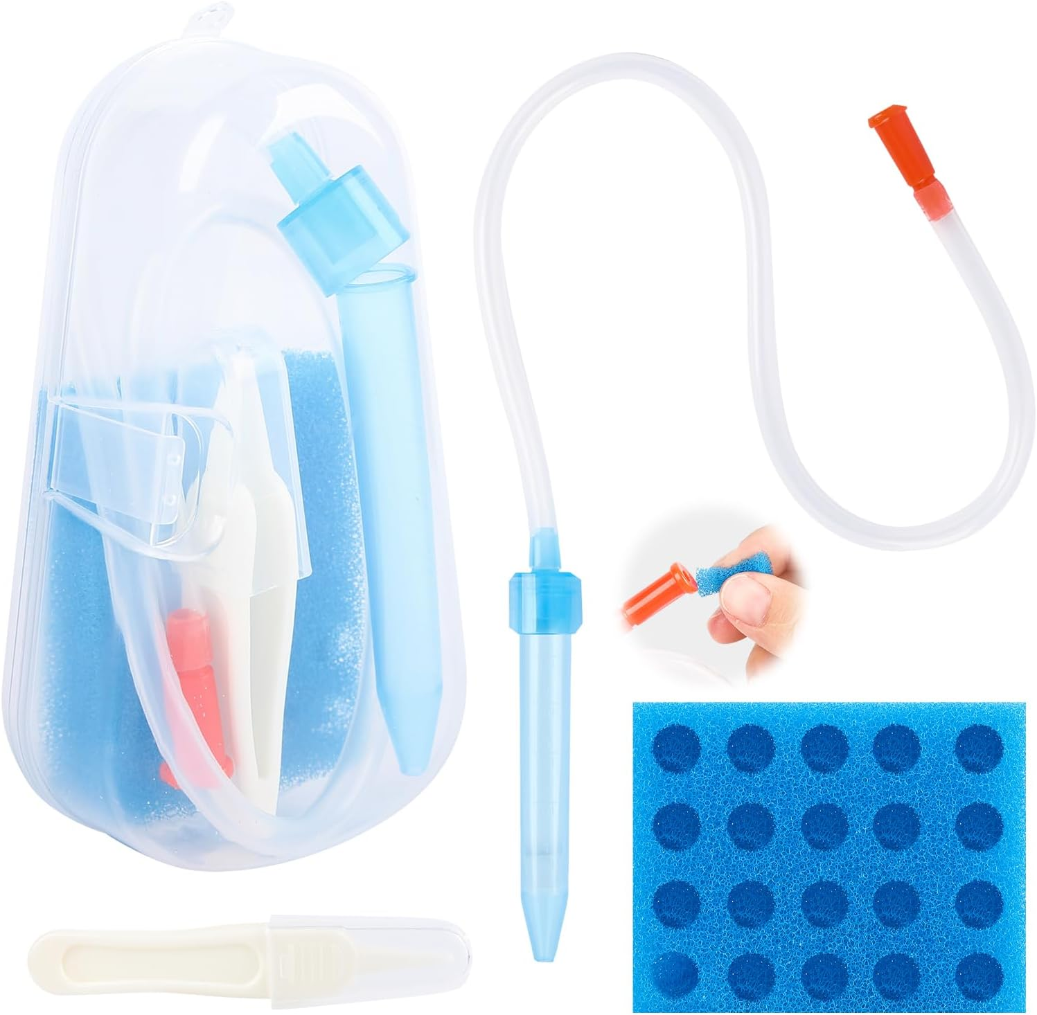 Baby Nasal Aspirator Nose Cleaner Set - Gentle with Travel Case, Includes Nose Cleaning Tweezers & 20 Filters for Congestion Relief image number 5