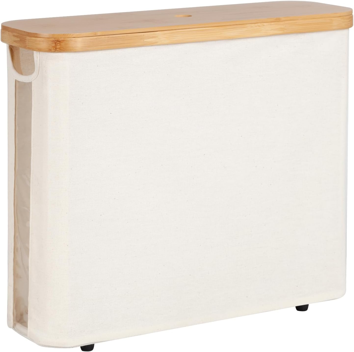 Storageworks Toilet Paper Storage Basket, Papers Container with Bamboo Lid, Medium Holder for up to 9 Mega Rolls, Organizer for Bathroom, Beige, 1 Pack