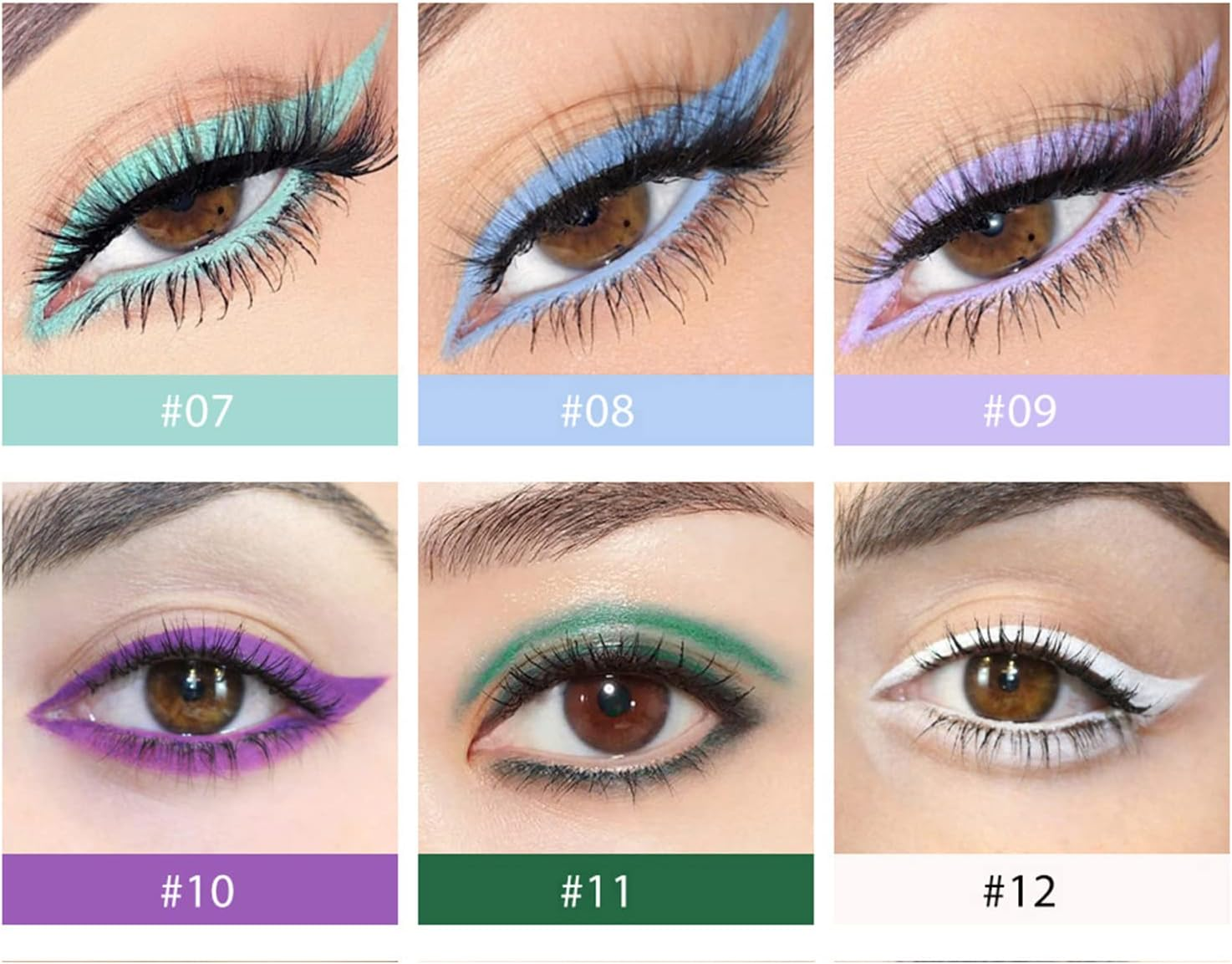 Fantasyday 12Pcs/Set Colorful Eyeliner Matte Smooth Makeup Waterproof Longlasting Smudge-Proof Eye Makeup Pencil image number 4